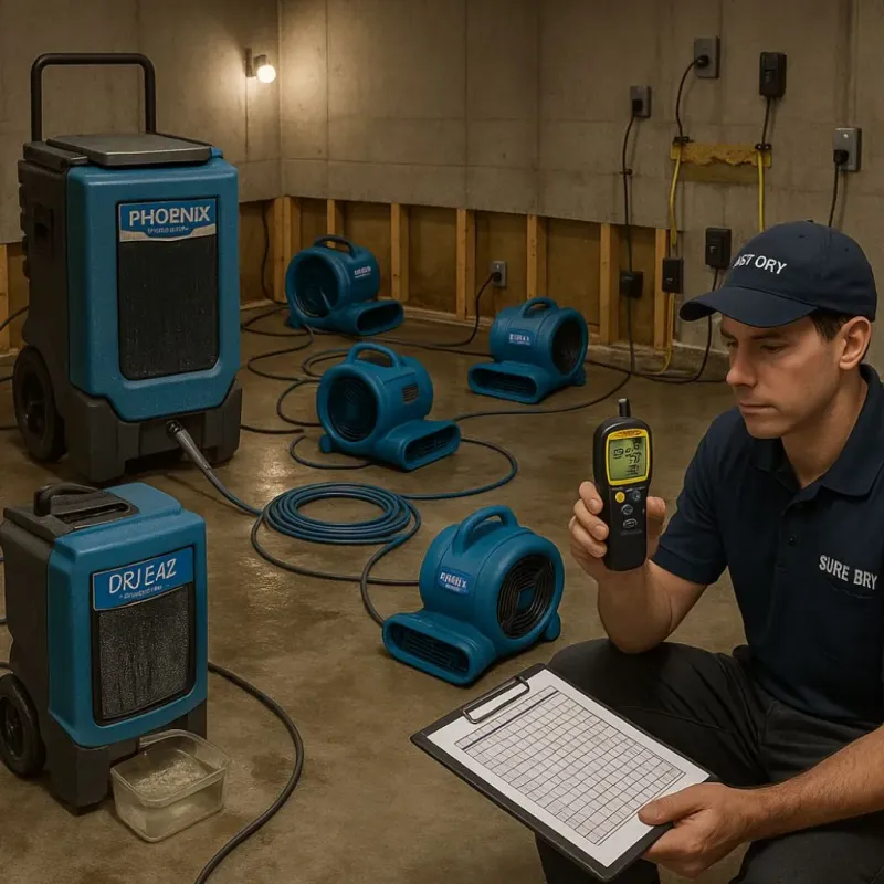 Structural Drying and Dehumidification process in Ogden, IA